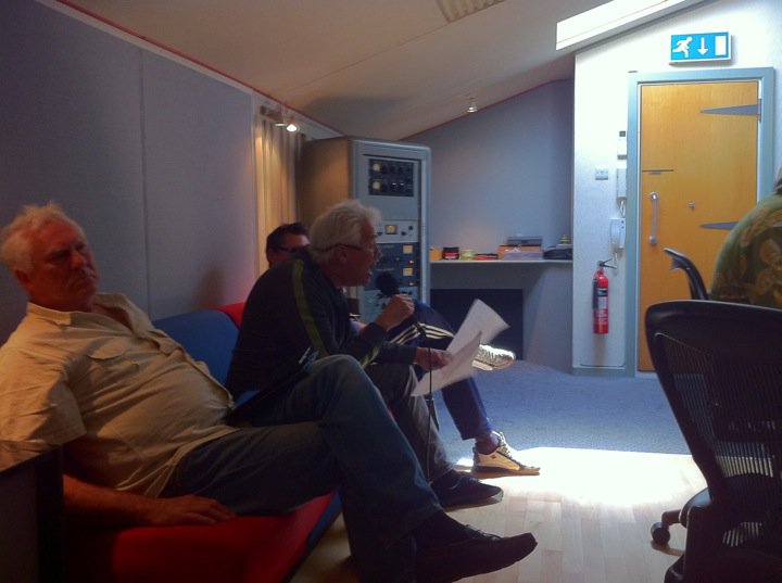 New Golden Earring album recordings London George Kooymans cutting a guide vocal - picture Jan Rooymans